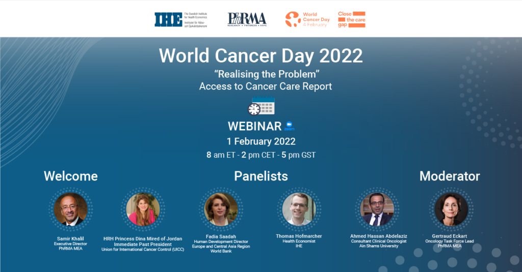 Webinar 1 februari 2022 om IHE rapporten cancerbehandling i Mellanöstern och Afrika
