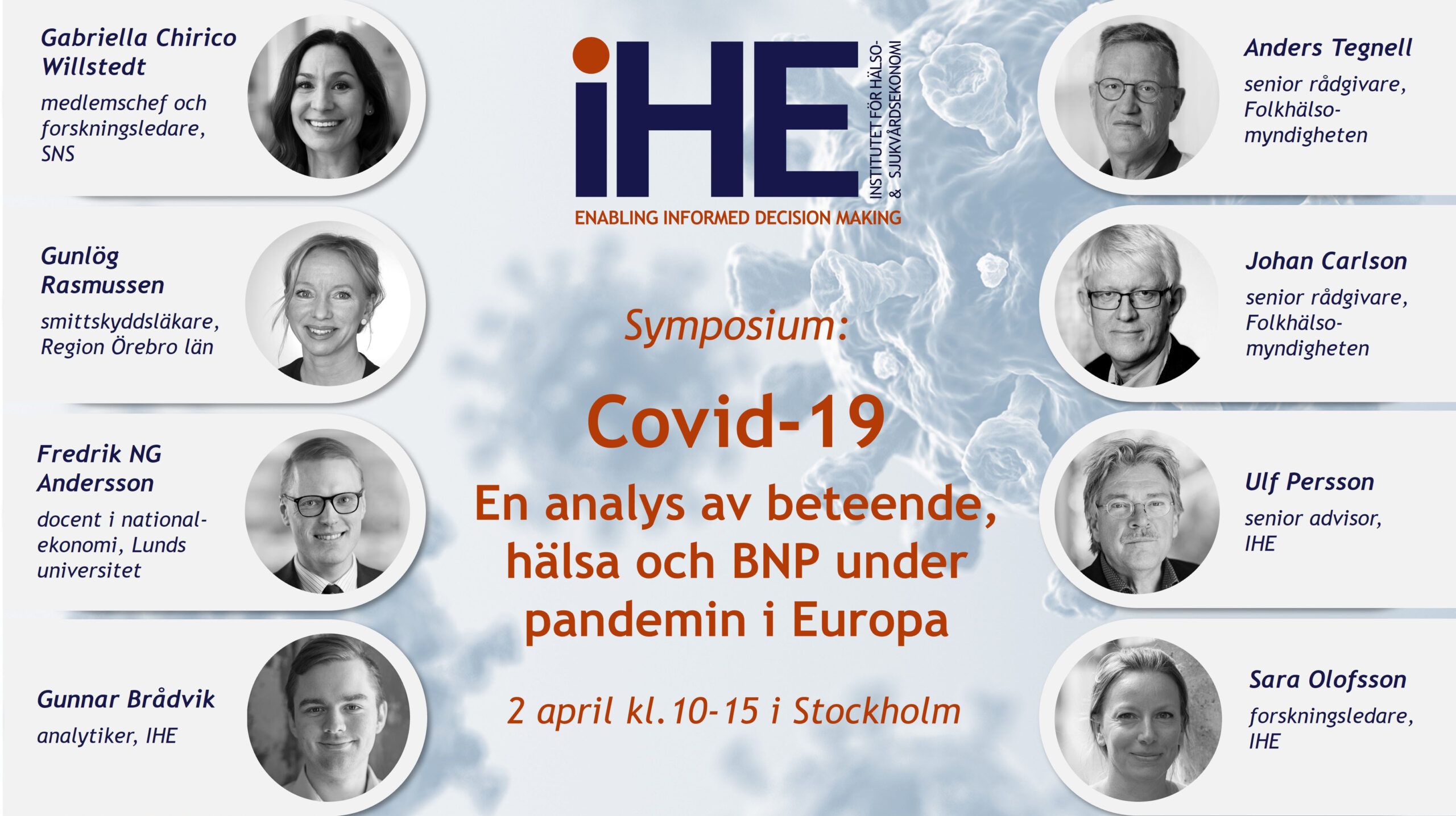 IHE covid-19 symposium 2 april 2025 i Stockholm